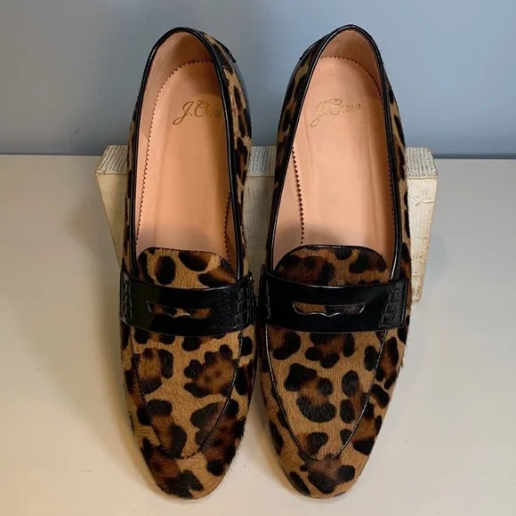J. Crew Academy Penny Loafers in Leopard Calf Hair - Picture 7 of 10